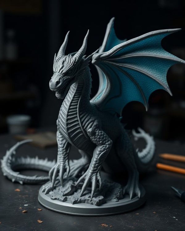 Resin Printed Fantasy Dragon Statue
